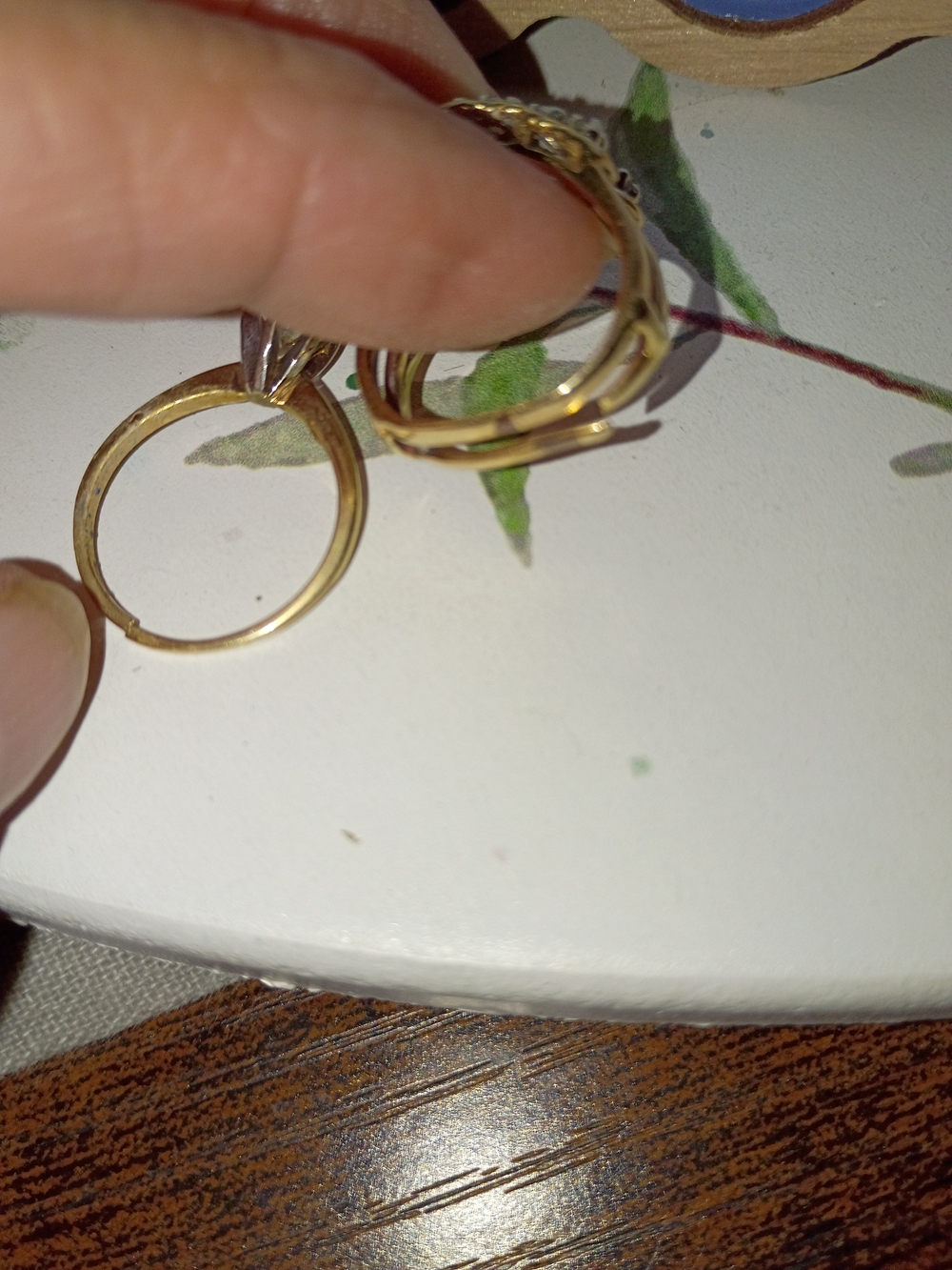 Beautiful Unique 14 Kt Gold Wedding Set - Picture 9 of 9